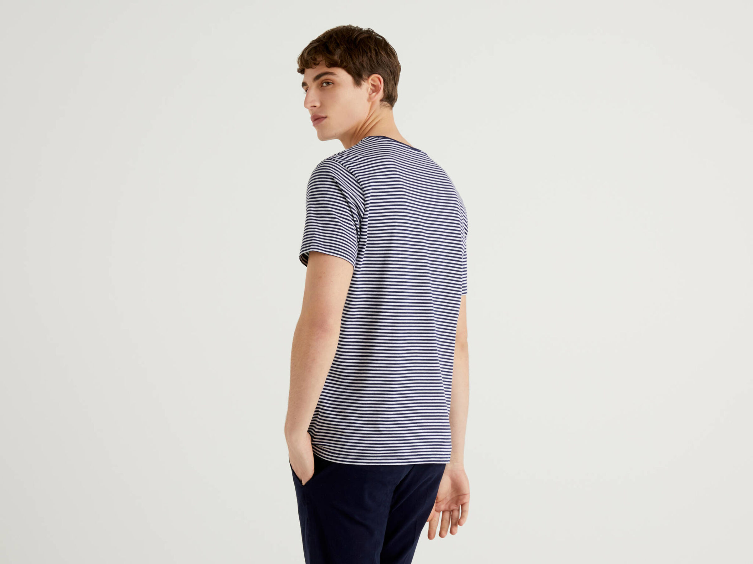 Striped t-shirt in pure cotton Men image number 2